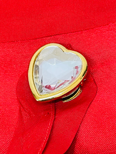 Rhinestone Heart Button Cover